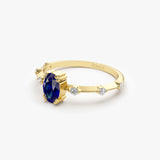 14k Gold Dainty Diamond Genuine Sapphire Ring  Ferkos Fine Jewelry