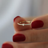 14k Minimalist Pave Diamond Stacking Ring  Ferkos Fine Jewelry