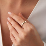 14k 3MM Dome Burnish Setting Women's Wedding Ring  Ferkos Fine Jewelry