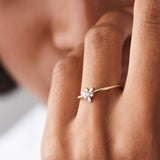 14k Triangle Shape Baguette & Round Diamond Stacking Ring  Ferkos Fine Jewelry