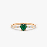 14k Heart-Shaped Emerald Ring 14K Rose Gold Ferkos Fine Jewelry