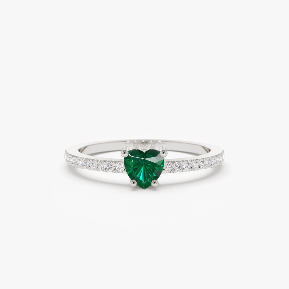 14k Heart-Shaped Emerald Ring Ferkos Fine Jewelry