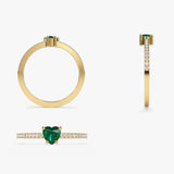 14k Heart-Shaped Emerald Ring  Ferkos Fine Jewelry