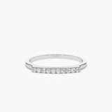 14k Pave Diamond Bar Ring 14K White Gold Ferkos Fine Jewelry