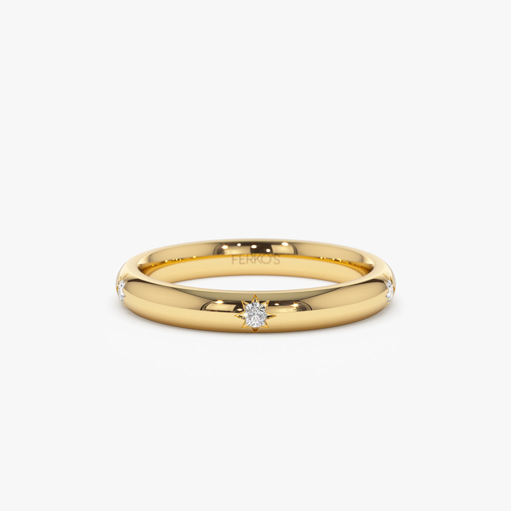 Star Setting Full Eternity Diamond Ring in 14k 14K Gold Ferkos Fine Jewelry