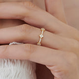 14k Full Eternity Clover Diamond Ring  Ferkos Fine Jewelry