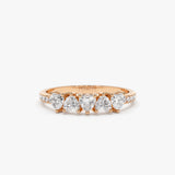 14k Heart Shaped Diamond Ring w/ Pave Diamonds 14K Rose Gold Ferkos Fine Jewelry