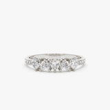 14k Heart Shaped Diamond Ring w/ Pave Diamonds 14K White Gold Ferkos Fine Jewelry