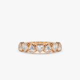14k Heart Shape Up Down Bezel Setting Diamond Ring 14K Rose Gold Ferkos Fine Jewelry