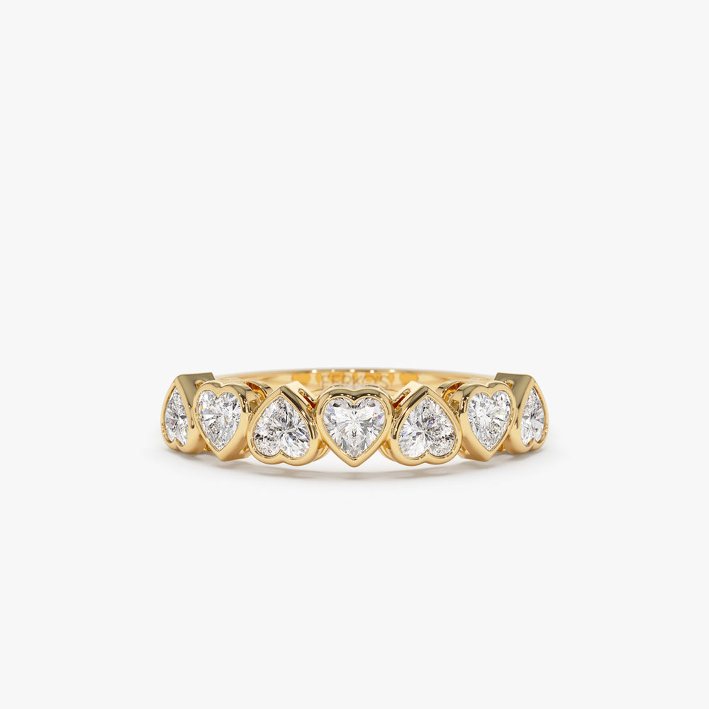 14k Heart Shape Up Down Bezel Setting Diamond Ring 14K Gold Ferkos Fine Jewelry
