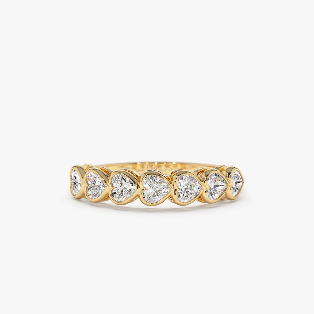 14k Heart Shape Horizontal Bezel Setting Diamond Ring 14K Gold Ferkos Fine Jewelry