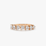 14k Heart Shape Horizontal Prong Setting Diamond Ring 14K Rose Gold Ferkos Fine Jewelry