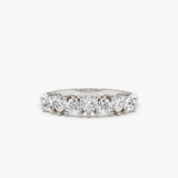 14k Heart Shape Up Down Prong Setting Diamond Ring 14K White Gold Ferkos Fine Jewelry