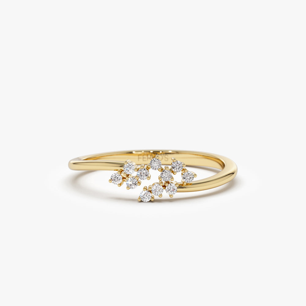 14k Mini Cluster Diamond Ring 14K Gold Ferkos Fine Jewelry
