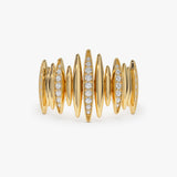 14k Unique Diamond Spike Ring 14K Gold Ferkos Fine Jewelry
