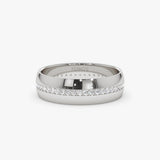 14k 5MM Wide Full Eternity Diamond Ring 14K White Gold Ferkos Fine Jewelry