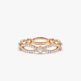 14K Infinity Diamond Eternity Ring 14K Rose Gold Ferkos Fine Jewelry