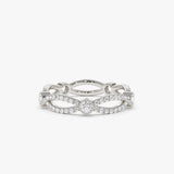 14K Infinity Diamond Eternity Ring 14K White Gold Ferkos Fine Jewelry