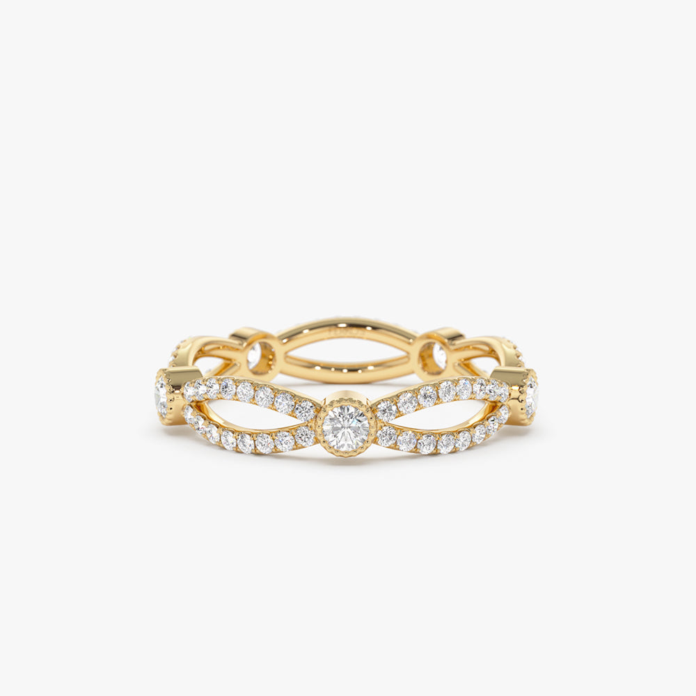 14K Infinity Diamond Eternity Ring 14K Gold Ferkos Fine Jewelry