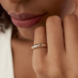 14k Dome Zig Zag Flush Diamond Ring  Ferkos Fine Jewelry