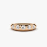 14k Dome Chunky Statement Diamond Ring 14K Rose Gold Ferkos Fine Jewelry
