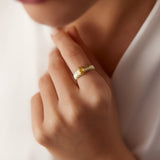 14k Pear Shape Citrine Beveled Ring  Ferkos Fine Jewelry
