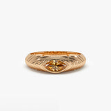 14k Marquise Shape Citrine Beveled Ring 14K Rose Gold Ferkos Fine Jewelry