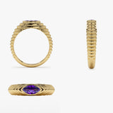 14k Marquise Shape Amethyst Beveled Ring  Ferkos Fine Jewelry