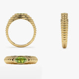 14k Marquise Shape Peridot Beveled Ring  Ferkos Fine Jewelry