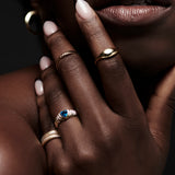 14k Heart Shape Blue Topaz Beveled Ring  Ferkos Fine Jewelry