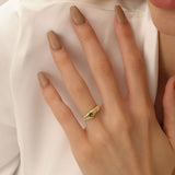 14k Heart Shape Peridot Beveled Ring  Ferkos Fine Jewelry
