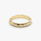 14k 3MM Unique X Cut Design Diamond Wedding Ring  Ferkos Fine Jewelry