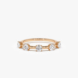 14k Five Stone Prong Setting Diamond Ring 0.50ctw 14K Rose Gold Ferkos Fine Jewelry