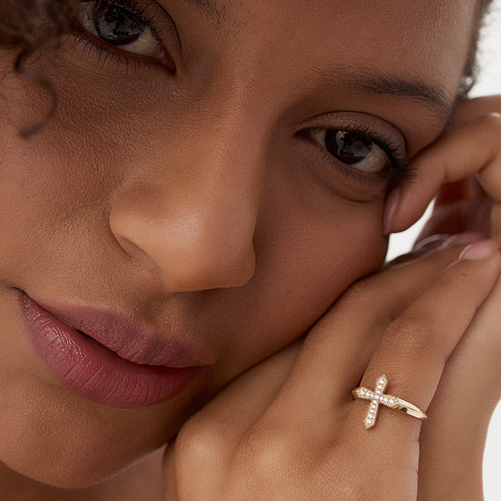 14k Diamond Cross Ring – Ferkos Fine Jewelry