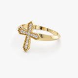 14k Diamond Cross Ring  Ferkos Fine Jewelry