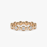 14k Gold Bubble Diamond Full Eternity Wedding Ring 14K Rose Gold Ferkos Fine Jewelry