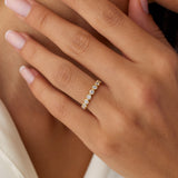 14k 9 Diamond Half Eternity Wedding Ring 0.55ctw  Ferkos Fine Jewelry