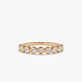 14k 9 Diamond Half Eternity Wedding Ring 0.55ctw 14K Rose Gold Ferkos Fine Jewelry
