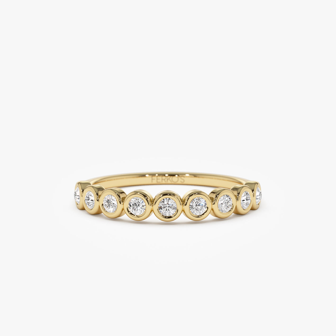 14k 9 Diamond Half Eternity Wedding Ring 0.55ctw – Ferkos Fine Jewelry