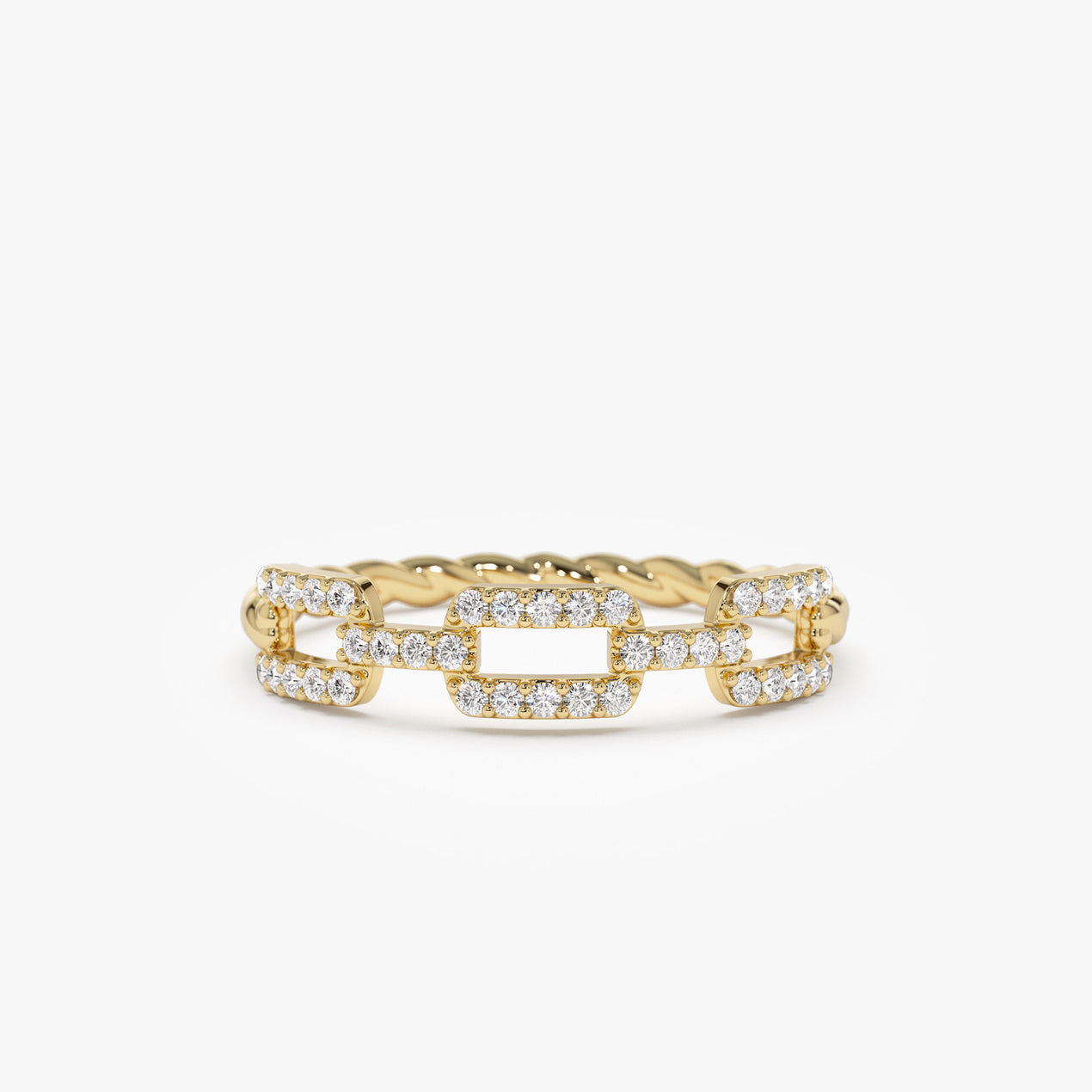 simple cable chain ring in 14k gold