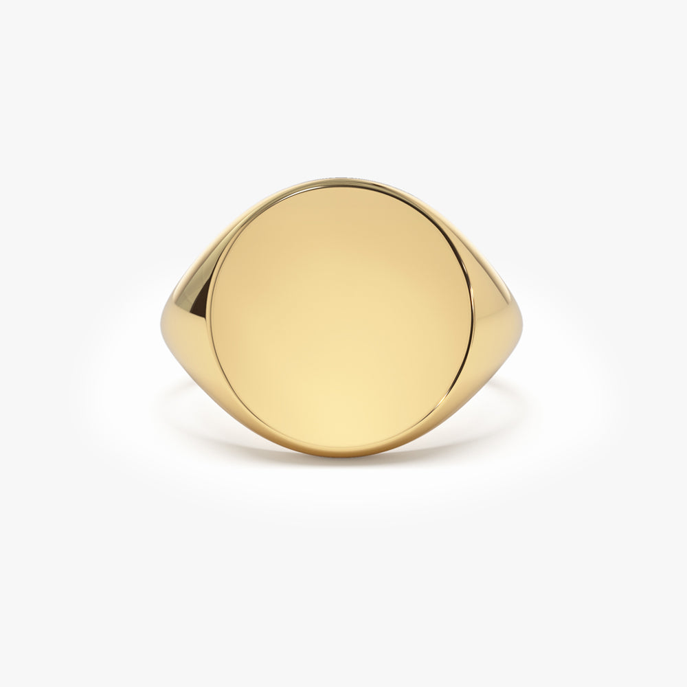 14k Gold Engravable Signet Ring 14K Gold Ferkos Fine Jewelry
