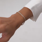 14k Bezel Setting 5.75 ctw Emerald Cut Diamond Tennis Bracelet