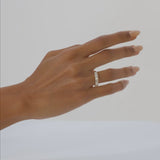 14k Dome Baguette Diamond Women's Anniversary Ring