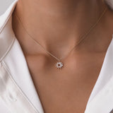 14k Baguette Diamond Star Pendant Necklace