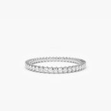 14k Full Eternity Petite Diamond Ring 14K White Gold Ferkos Fine Jewelry